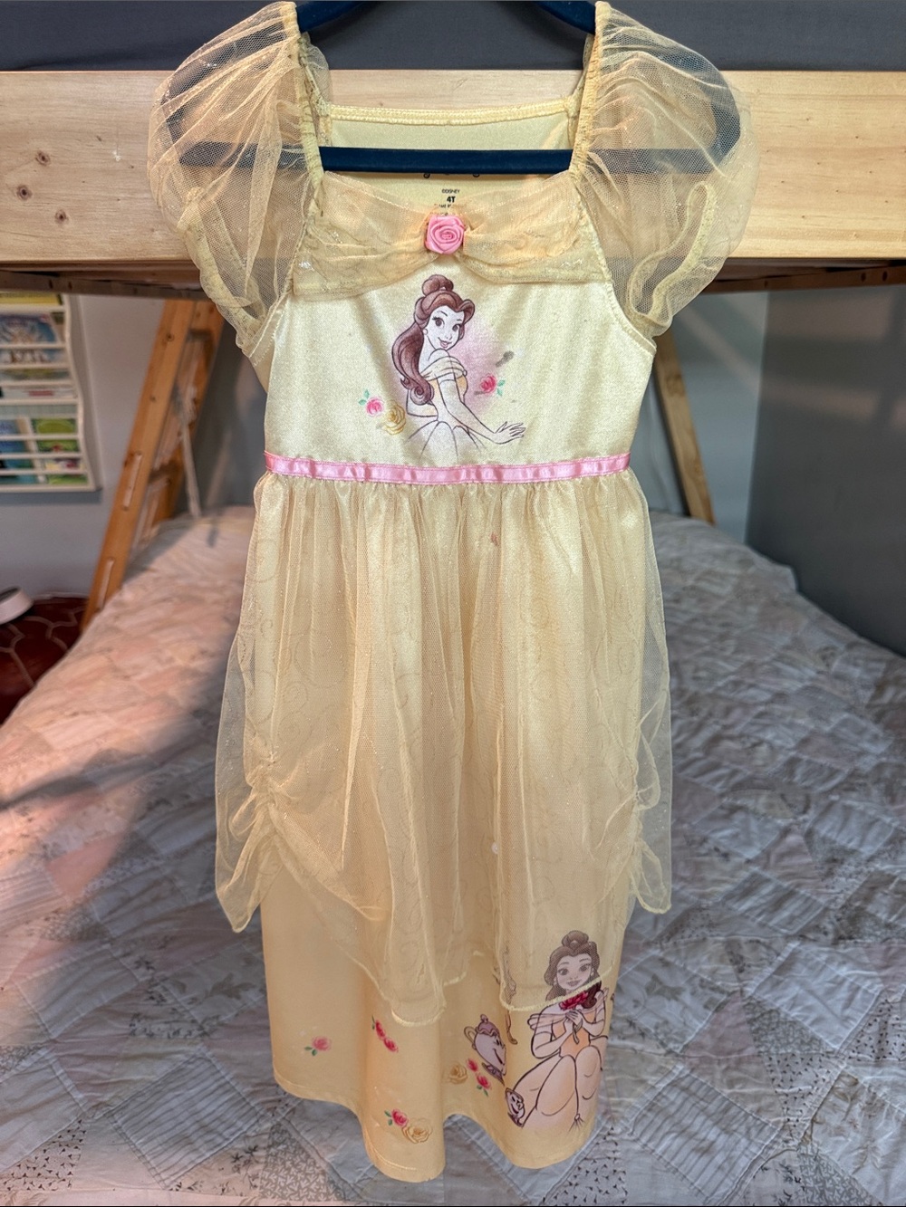 Disney Belle Yellow Tulle Princess Dress Beauty and the Beast